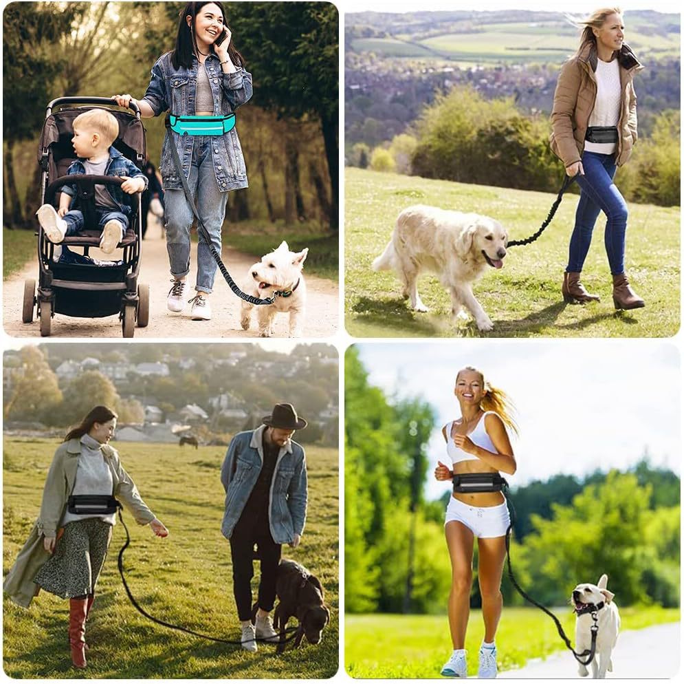 Hands Free Dog Leash for Running Walking Waist Bag