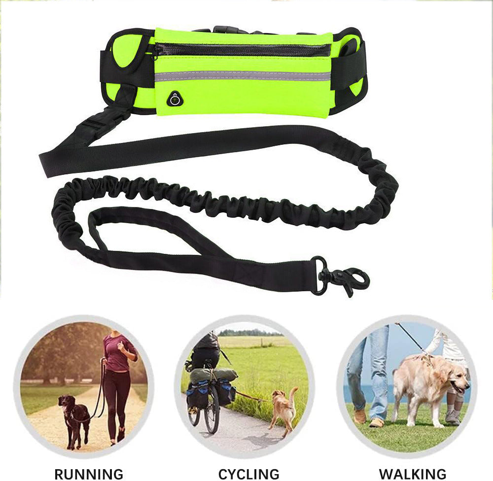 Hands Free Dog Leash for Running Walking Waist Bag