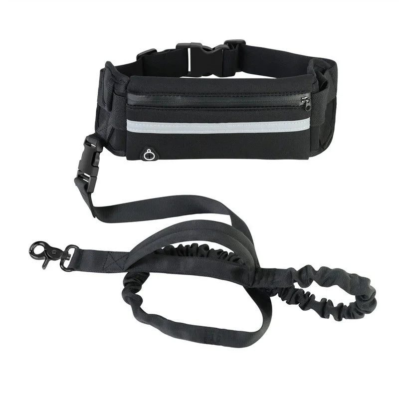 Hands Free Dog Leash for Running Walking Waist Bag