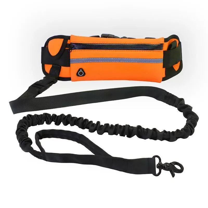 Hands Free Dog Leash for Running Walking Waist Bag