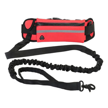 Hands Free Dog Leash for Running Walking Waist Bag